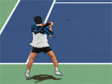 Blue-Green Cement Tennis Game Court